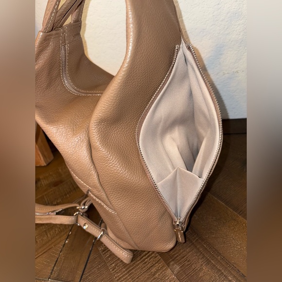 Valentina Tan Leather Backpack NWOT - Picture 9 of 12